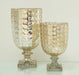 Set of 2 Antiqued Gold Goblet Tealight Candleholder Vases 8
