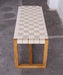 Set of 2 Limed Blonde Wood Bench with Natural Web Straps2 7