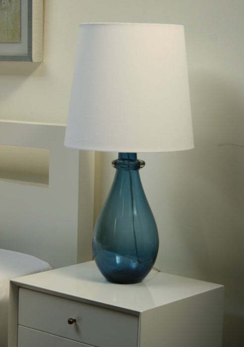 Navy Banded Glass Lamp 1