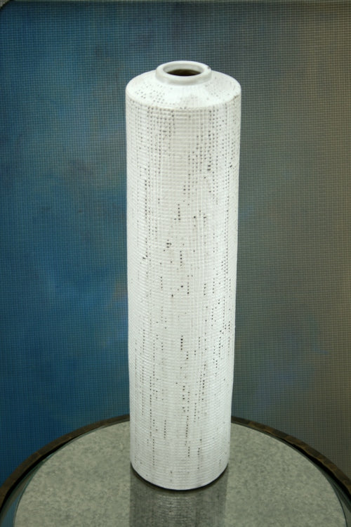 Tall Whitewashed Earthenware Vase 1