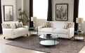 ET378 Round Metal Side Table with Mirrored Bottom