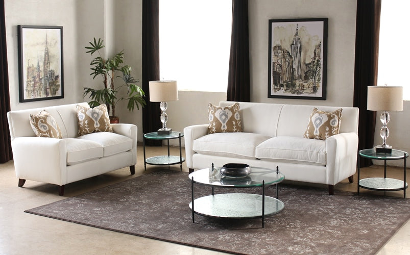 Round Metal Coffee Table with Mirrored Bottom