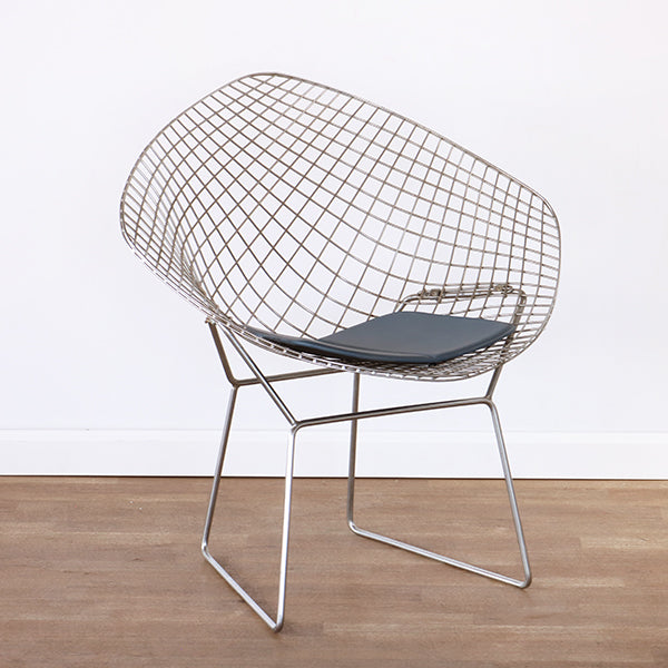 Bertoia Style Chrome Diamond Arm Chair