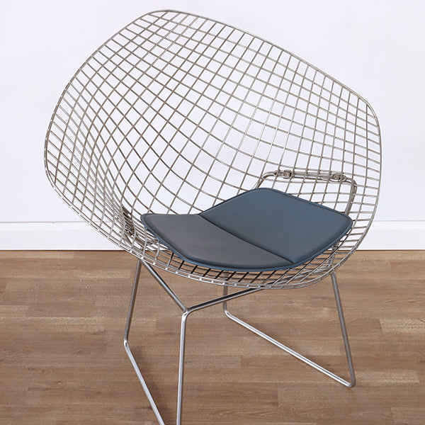 Bertoia Style Chrome Diamond Arm Chair