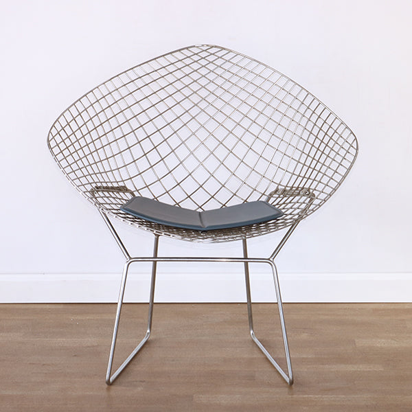 Bertoia Style Chrome Diamond Arm Chair