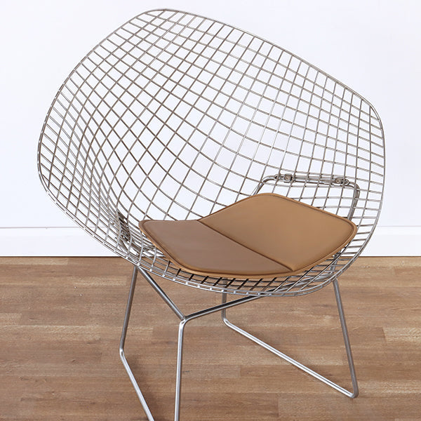 Bertoia Style Chrome Diamond Arm Chair