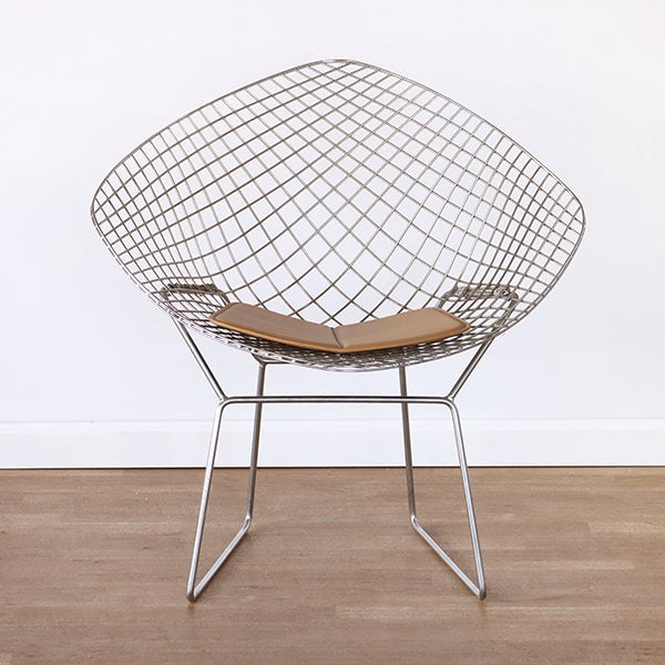Bertoia Style Chrome Diamond Arm Chair