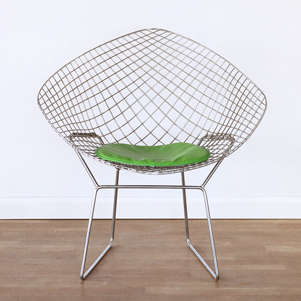 Bertoia Style Chrome Diamond Arm Chair