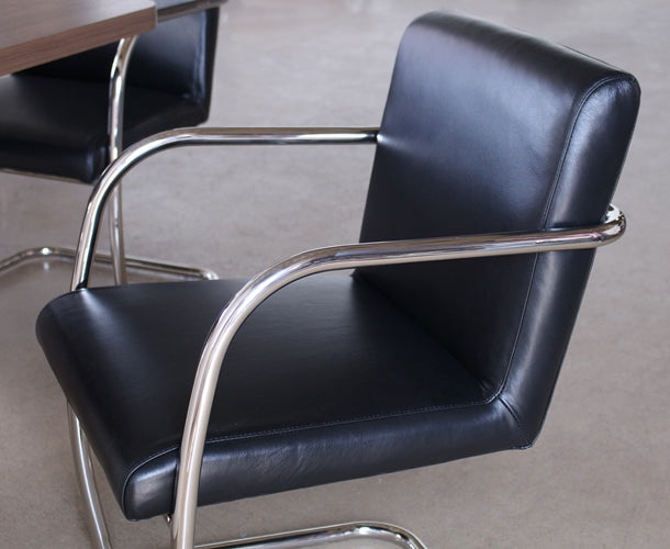 AC100 Mitchell Gold Hugo Arm Chair in Black Leather