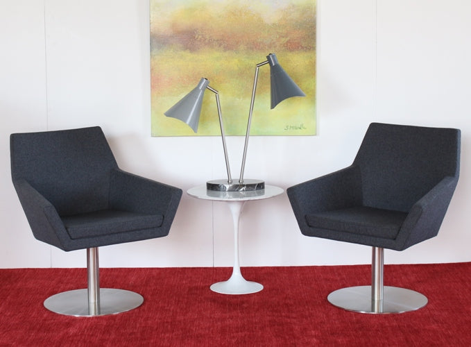 Swivel Armchair in Dark Gray Cashmere