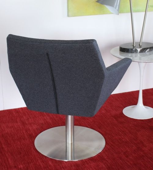 Swivel Armchair in Dark Gray Cashmere