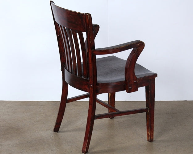 Dark Wood Slatback Armchair