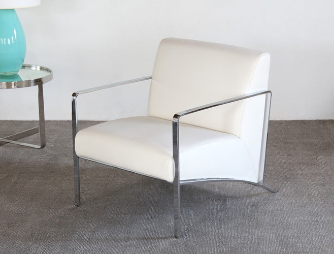 AC180 Risa Armchair in Off-White Leather 