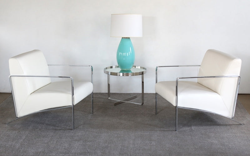 AC180 Risa Armchair in Off-White Leather 