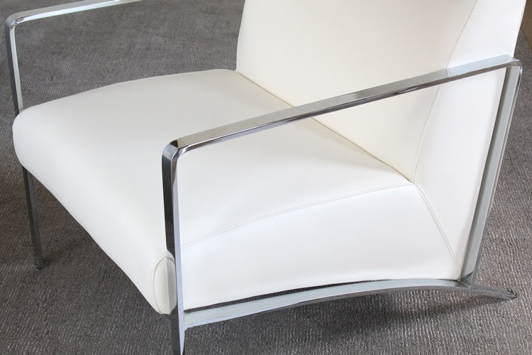 AC180 Risa Armchair in Off-White Leather 