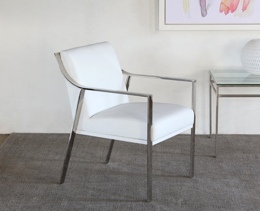AC183 Valentine Arm Chair in White Leather 