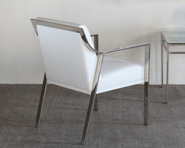 AC183 Valentine Arm Chair in White Leather 