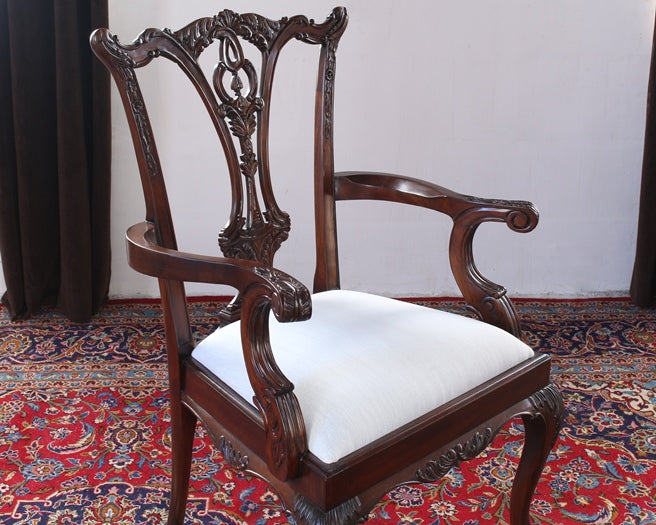AC189 Ball and Claw Foot Mahogany Dining Room Arm Chair