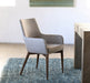 AC196 Walnut Arm Chair with Tan Upholstery