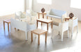 AC197 Molded Plastic Stacking Arm Chair in Linen