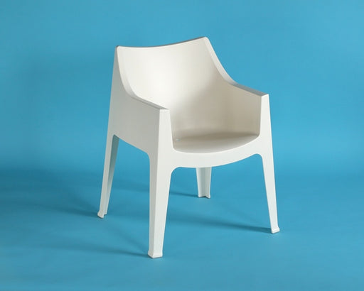 AC197 Molded Plastic Stacking Arm Chair in Linen