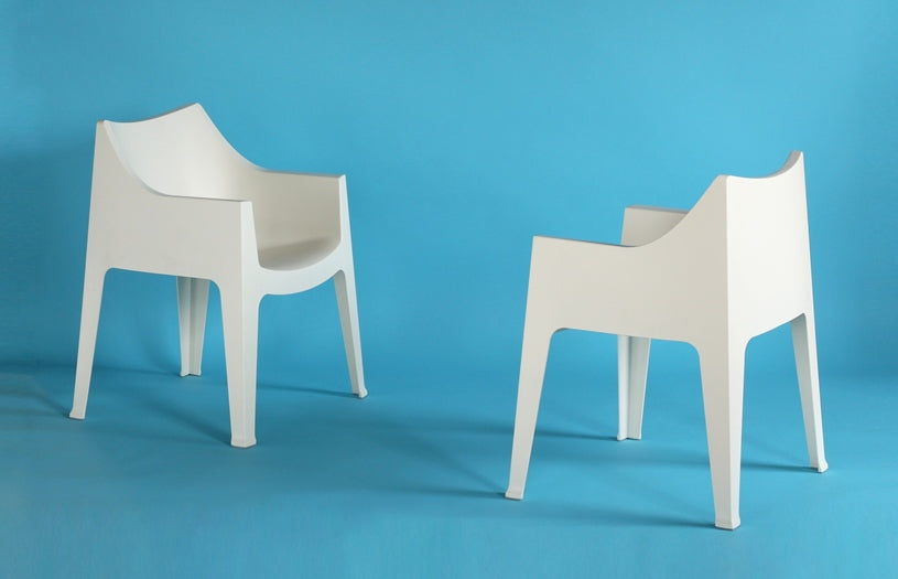 AC197 Molded Plastic Stacking Arm Chair in Linen