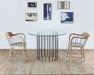 AC198 Wood Spindle Back Chair with Iron Spindles and Metal Seat