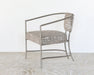 AC211 Chrome Tube Arm Chair with Flame Stitch Chenille Upholstery