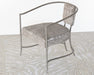 AC211 Chrome Tube Arm Chair with Flame Stitch Chenille Upholstery