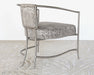 AC211 Chrome Tube Arm Chair with Flame Stitch Chenille Upholstery
