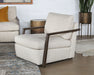 CC227 - Open Arm Oak Framed Chair in Taupe 