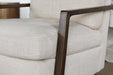 CC227 - Open Arm Oak Framed Chair in Taupe 