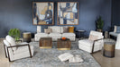 CC227 - Open Arm Oak Framed Chair in Taupe 