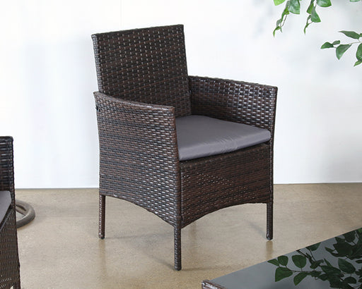 AC247 - Dark Wicker Armchair With Medium Grey Cushion 