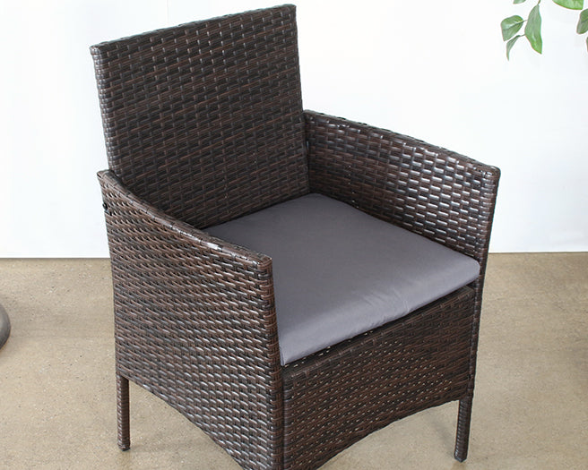 AC247 - Dark Wicker Armchair With Medium Grey Cushion 