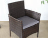 AC247 - Dark Wicker Armchair With Medium Grey Cushion 