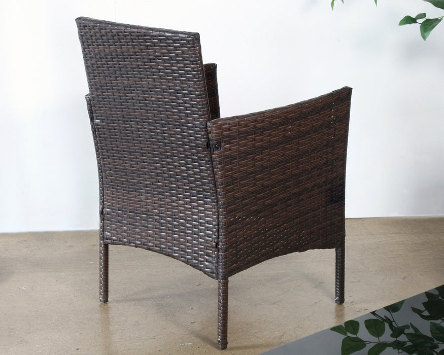 AC247 - Dark Wicker Armchair With Medium Grey Cushion 