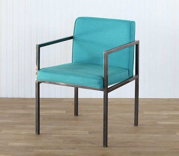 Turquoise Blue Fabric Arm Chair