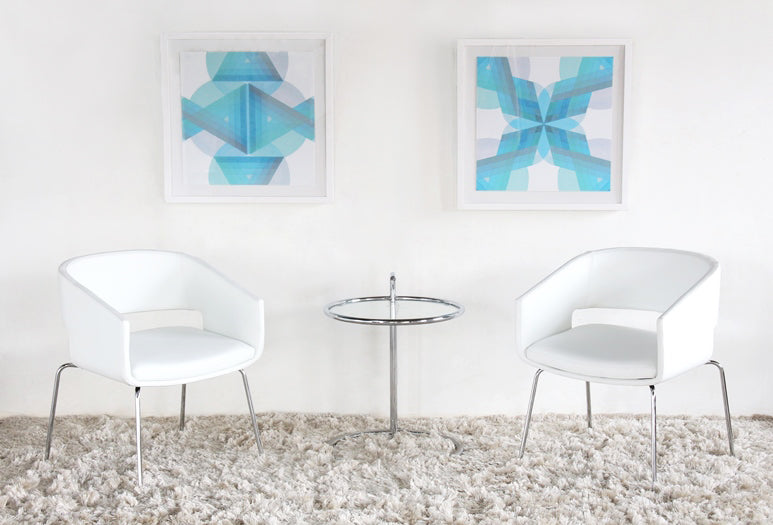 LC241 Amelia Lounge Chair in White Leatherette 