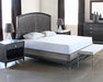 BED71 Black Maple King Bed with Metal Inlay