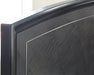 BED71 Black Maple King Bed with Metal Inlay