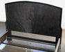 BED71 Black Maple King Bed with Metal Inlay
