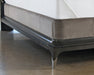BED71 Black Maple King Bed with Metal Inlay
