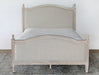 BED84 - Washed Elm Bed With Upholstered Headboard