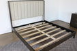 BED86 - Sable Brown King Bed With Channel Back Upholstery