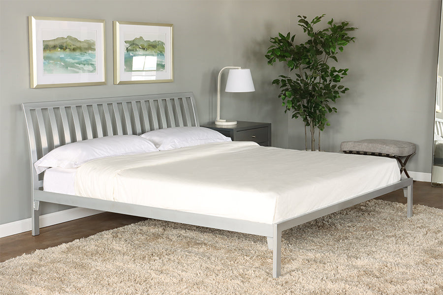 Metal Slat Back King Size Platform Bed