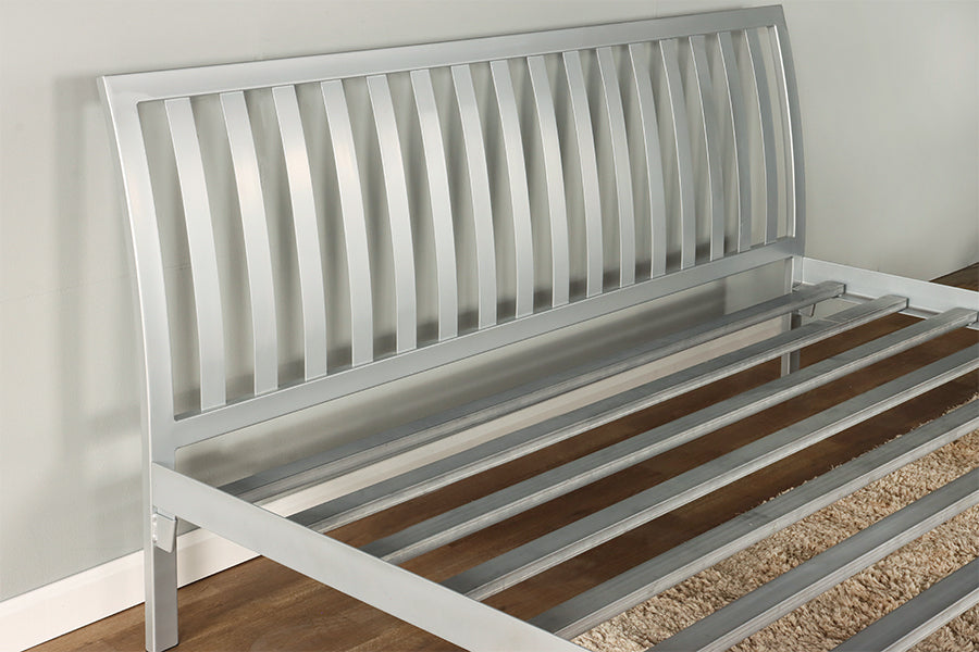 Metal Slat Back King Size Platform Bed