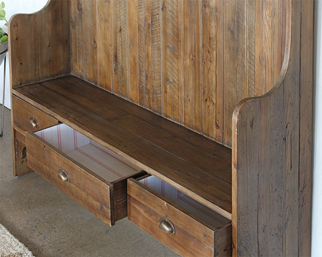 BH101 - Concord Mudroom Bench in Bleached Pine