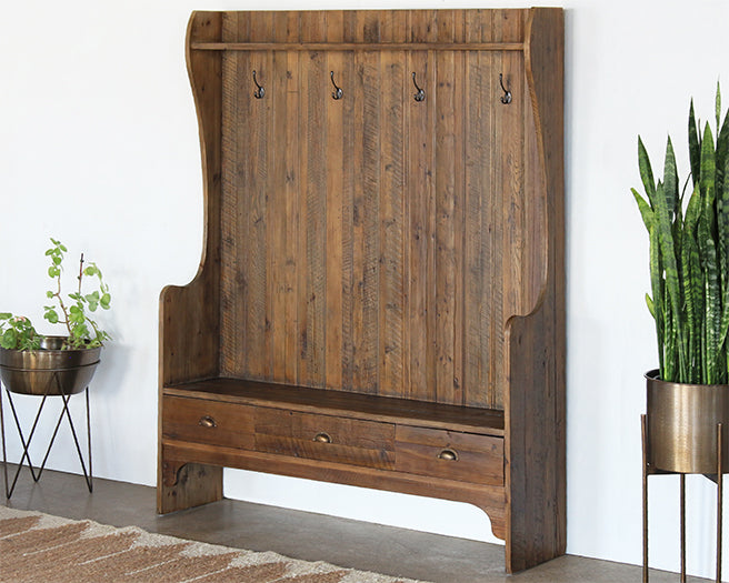 BH101 - Concord Mudroom Bench in Bleached Pine