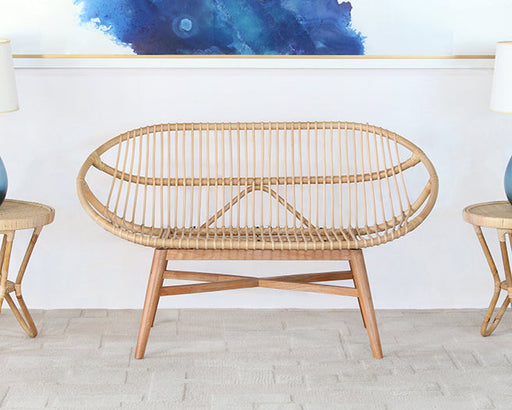 BH104 - Woven Natural Rattan Bench